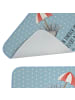 Mr. & Mrs. Panda Badteppich Seeigel mit Spruch in Blau Pastell