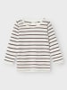 name it Langarmshirt Merinowolle NMFWANG WOOL in snow white/stripessparrow