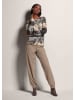 MADELEINE Rundhals-Pullover im Muster-Mix in berber / steingrau / multicolor