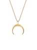 Elli Halskette 925 Sterling Silber Astro, Halbmond in Gold