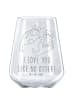 Mr. & Mrs. Panda Rotwein Glas Otter Hände halten mit Spruch in Transparent