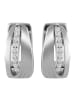 Adeliás Damen Ohrringe – Klappcreole aus 925 Silber mit Zirkonia in silber