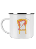 Mr. & Mrs. Panda Emaille Tasse Einhorn Prinzessin ohne Spruch in Weiß