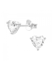 Alexander York Ohrstecker ZIRKONIA Herzform in 925 Sterling Silber, 2-tlg. in silver
