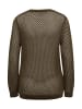 GOLDNER Kurzgröße:  Sommer-Strickpullover, Ajourmuster in khaki