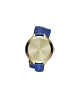 Michael Kors Slim Runway Uhr gold blau Lederarmband
