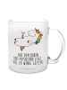 Mr. & Mrs. Panda Glas Einhorn Blümchentail mit Spruch in Transparent