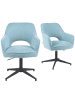 DUBI Möbel 2er-Set: Bürostuhl Mika-Bryn in Hellblau - (B)60 x (H)84 x  (T)65 cm