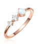 Glanzstücke München Ring aus Sterling Silber mit Zirkonia und Opal in roségold