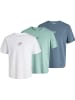 JACK & JONES Junior T-Shirt JJCORP GRAPHIC TEE S/S O-NECK 3PK MP JNR in blue mirage