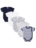 TupTam Baby Jungen Kurzarm Wickelbody 5er Set in grau/weiß