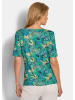 GOLDNER Kurzgröße:  Cityshirt mit floralem Print in salbei / blau / gemustert