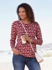 WITT WEIDEN Langarm-Shirt in bordeaux-sand-bedruckt