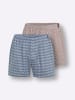 WITT WEIDEN Boxershorts in bleu-bedruckt + grau-bedruckt