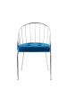Kayoom Stuhl Palma in blau - chrom