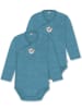 Normani Outdoor Sports 2er Pack Baby-Body Basic Merino Wickelbody in Blau