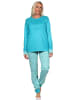 NORMANN interlock Schlafanzug Pyjama Bündchen & Knopfleiste - 80693 in mint