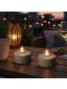 MARELIDA 2x LED Solar Maxi Teelichter Lichtsensor D: 7cm grau