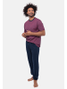 Ammann Schlafanzug Night & Home Cotton in Dunkelblau / rot