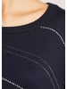 MADELEINE Langarm Glitzerpullover, Feinstrick in marine / silberfarben