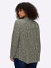 sheego Bluse in khaki-flieder-bedruckt