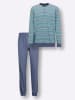 WITT WEIDEN Schlafanzug in taubenblau-salbei-gestreift