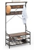 COSTWAY 184 cm Garderobenständer mit Schuhablage in Braun