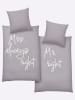 Heine Bettwäsche in steingrau-weiß-bedruckt