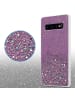 cadorabo Hülle für Samsung Galaxy S10 4G Glitter in Lila mit Glitter