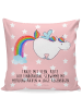 Mr. & Mrs. Panda 40x40 Kissen Einhorn Pegasus mit Spruch in Rot Pastell