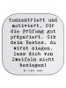 Bierdeckel Spruch Prüfungen bestehen mit Spruch in Weiß