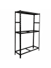 relaxdays Reifenregal in Schwarz - (B)110 x (H)180 x (T)40 cm