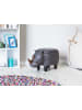 Beliani Tierhocker RHINO in Grau/Braun - (W) 60 x (H) 35 x (L) 32 cm