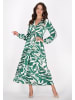faina Damen Kleid in Grün Wollweiss
