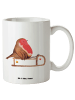 Mr. & Mrs. Panda Mega Tasse Rotkehlchen Schlitten ohne Spruch in Weiß