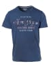 KOROSHI Kurzarm T-Shirt in blau