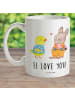 Mr. & Mrs. Panda Tasse Ostern Freundschaft mit Spruch in Weiß