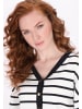 DreiMaster Women Cardigan in navy white stripe
