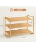 HOMCOM Schuhregal-76L x 33B x 50,8H cm-Naturholz
