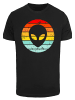 F4NT4STIC T-Shirt Alien Retro Sonnenuntergang in schwarz