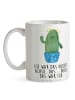 Mr. & Mrs. Panda Tasse Kaktus Heilig mit Spruch in Weiß