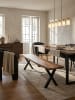 KADIMA DESIGN Esszimmerbank 140x40x45,5 cm Massivholz / Metall mit