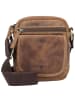 Greenburry Vintage Umhängetasche Leder 13 cm in brown