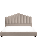 Beliani 10-tlg Doppelbett VINCENNES in Beige/Schwarz