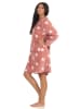 NORMANN Nachthemd Sterne weichem Coral Fleece - 51214 in rosa