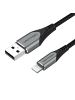 Vention Ladekabel USB-A kompatibel mit iPhone 1m Datenkabel 2,4A in Grau