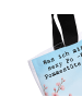Mr. & Mrs. Panda Tote Bag Pinguin Frühling Pommes Design mit Spruch in Weiß