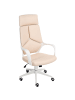 Beliani Bürostuhl DELIGHT in Beige/Weiß - (W) 64 x (H) 116 x (L) 64 cm