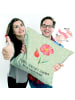 Mr. & Mrs. Panda Dekokissen Blume HageRundunge mit Spruch in Blattgrün