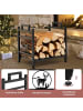 COSTWAY Kaminholzregal 46 x 34 x 45 cm in Schwarz